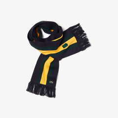 Unisex Lacoste LIVE Striped Cashmere And Cotton Scarf / Lacoste
