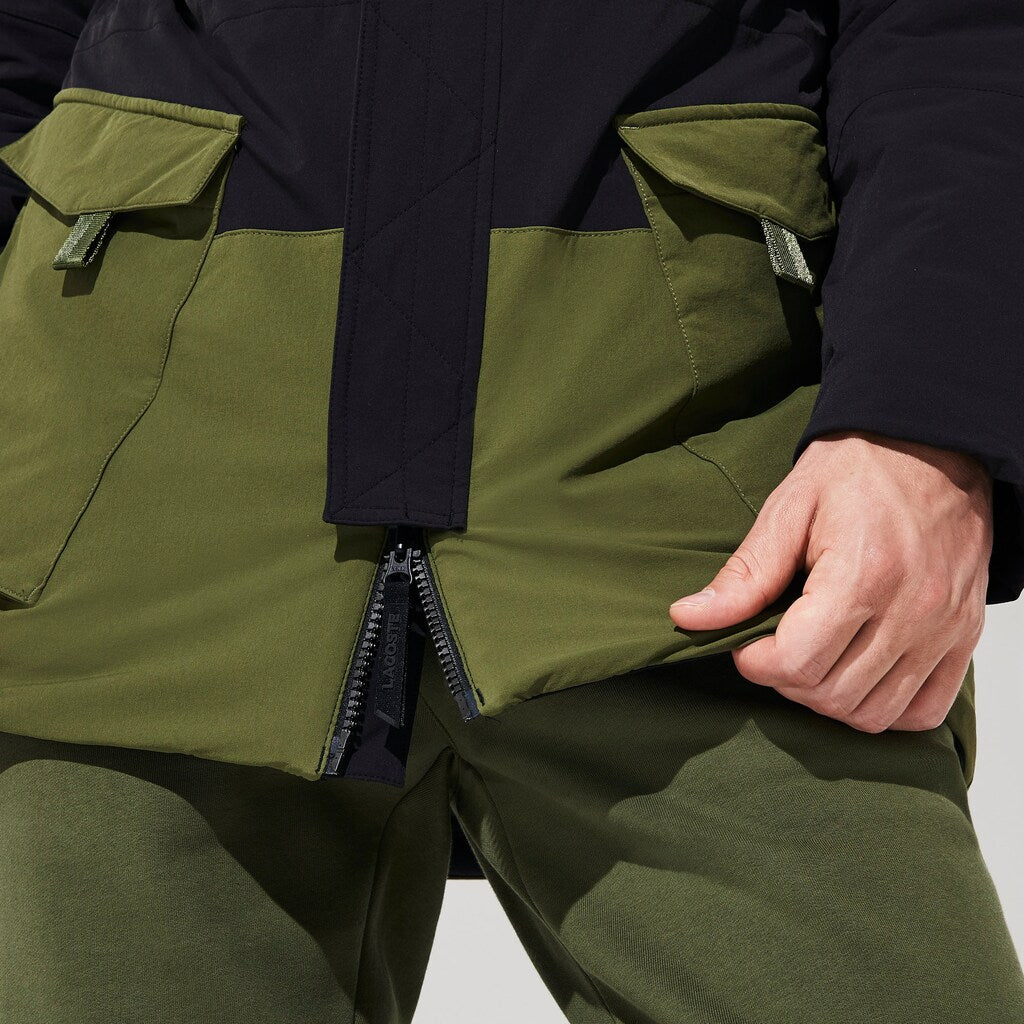 Men's SPORT Dual-Tone Canvas Rain Parka / Lacoste