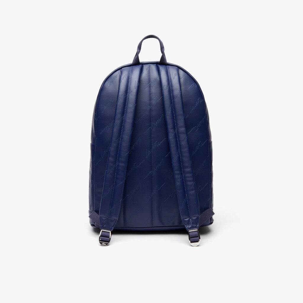 Men's Lacoste LIVE Signature Print Zippered Backpack / Lacoste