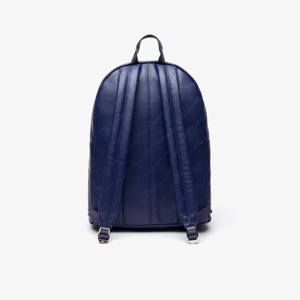 Men's Lacoste LIVE Signature Print Zippered Backpack / Lacoste