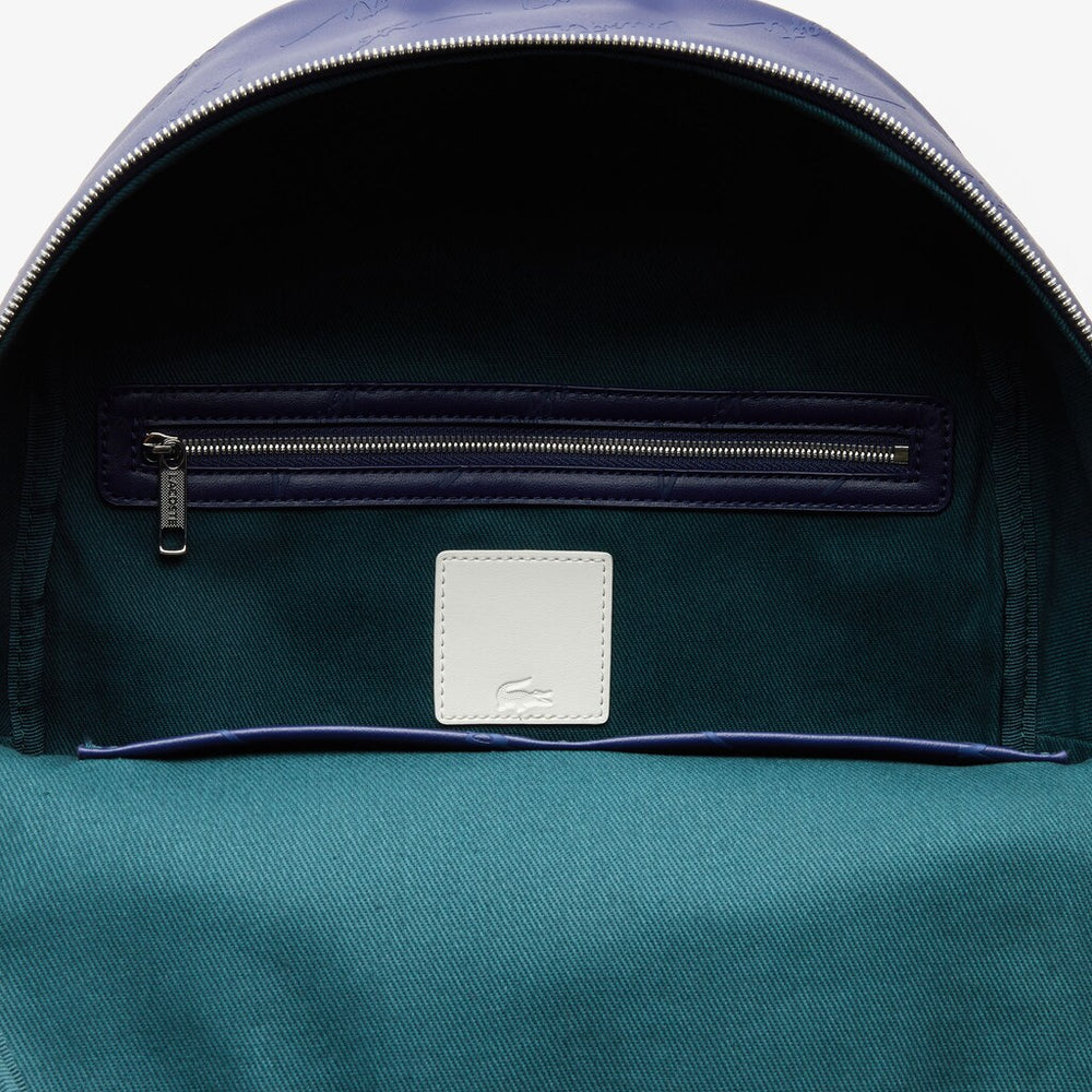 Men's Lacoste LIVE Signature Print Zippered Backpack / Lacoste