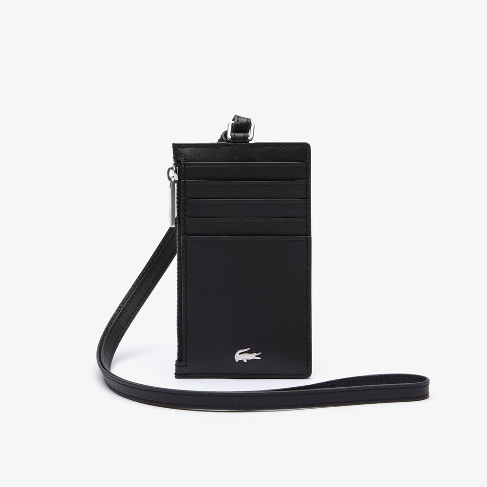 Men's Fitzgerald Leather Neck Strap Zippered Card Holder / Lacoste