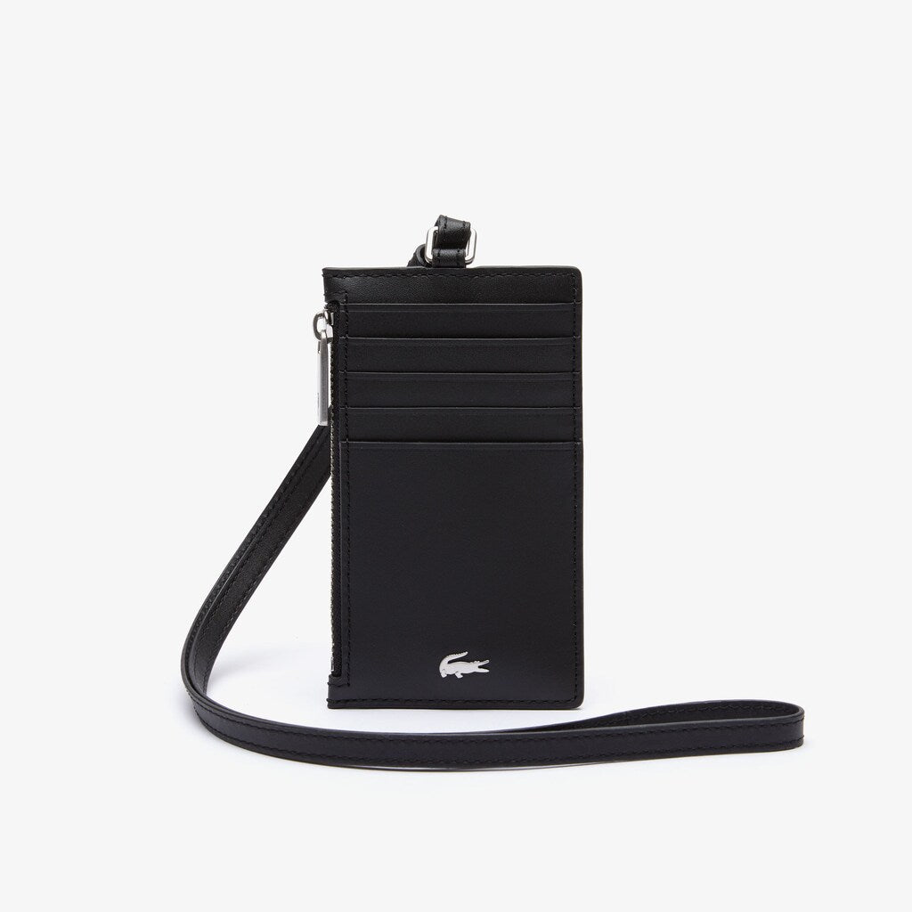 Men's Fitzgerald Leather Neck Strap Zippered Card Holder / Lacoste