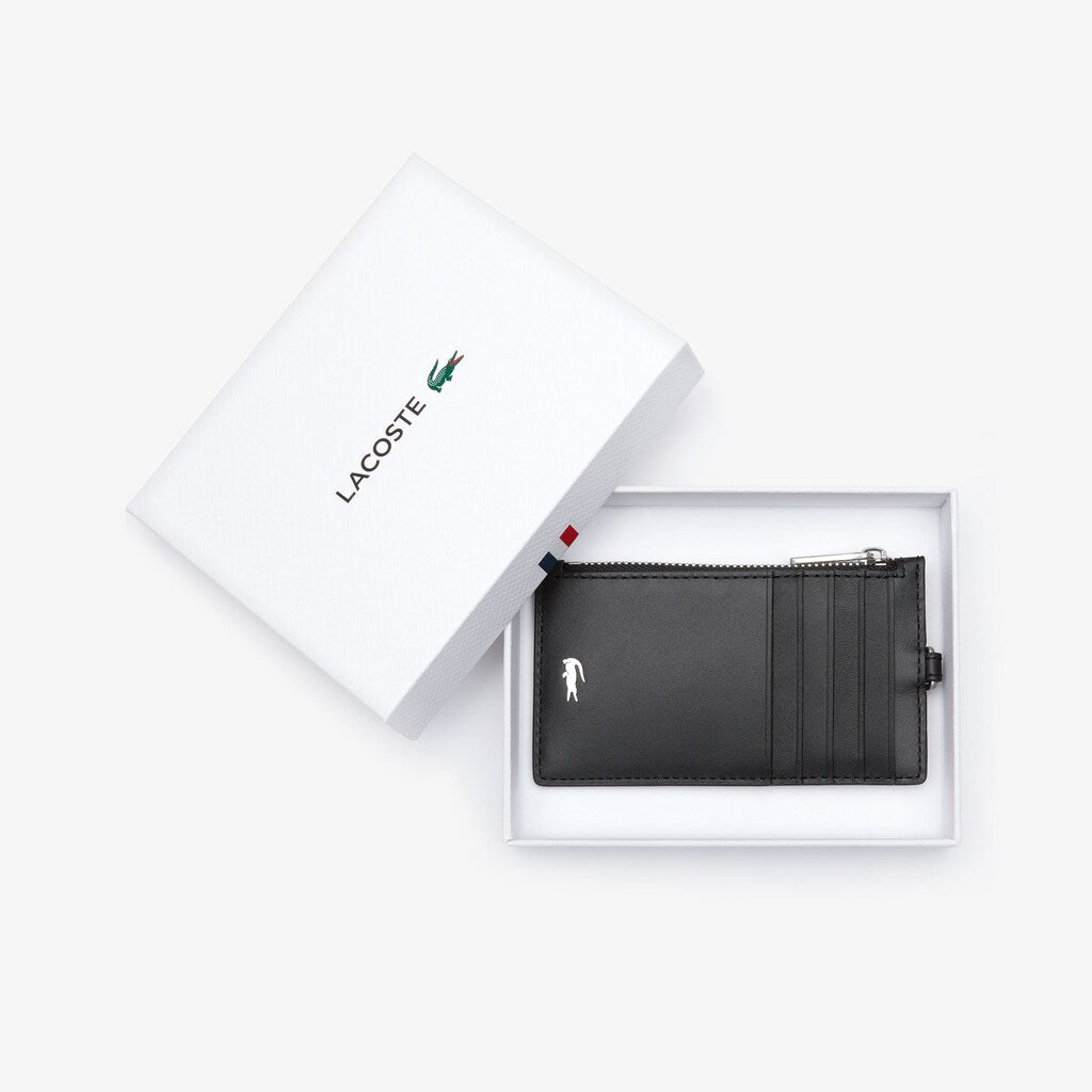 Men's Fitzgerald Leather Neck Strap Zippered Card Holder / Lacoste