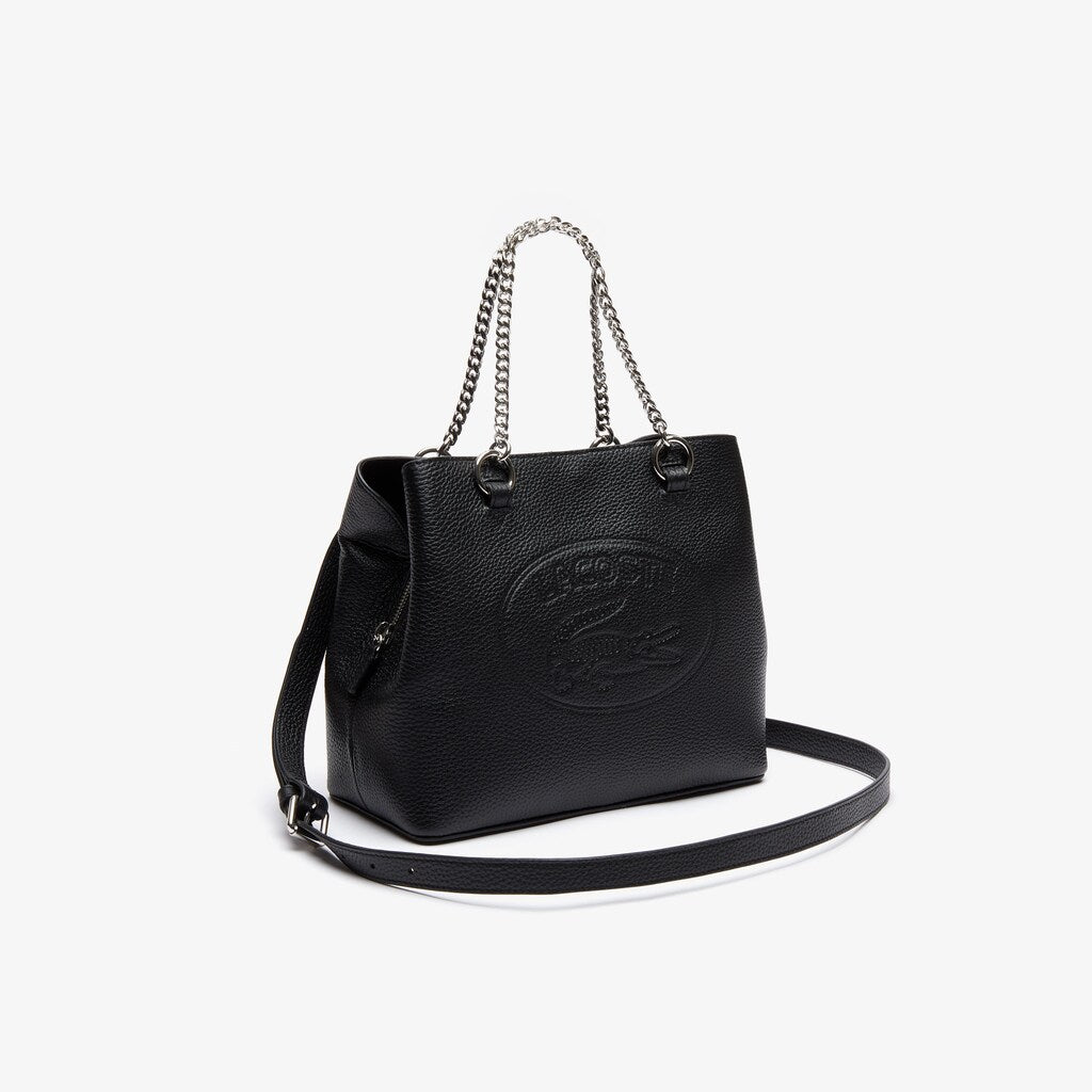 Women's Croco Crew Grained Leather Bucket Bag / Lacoste