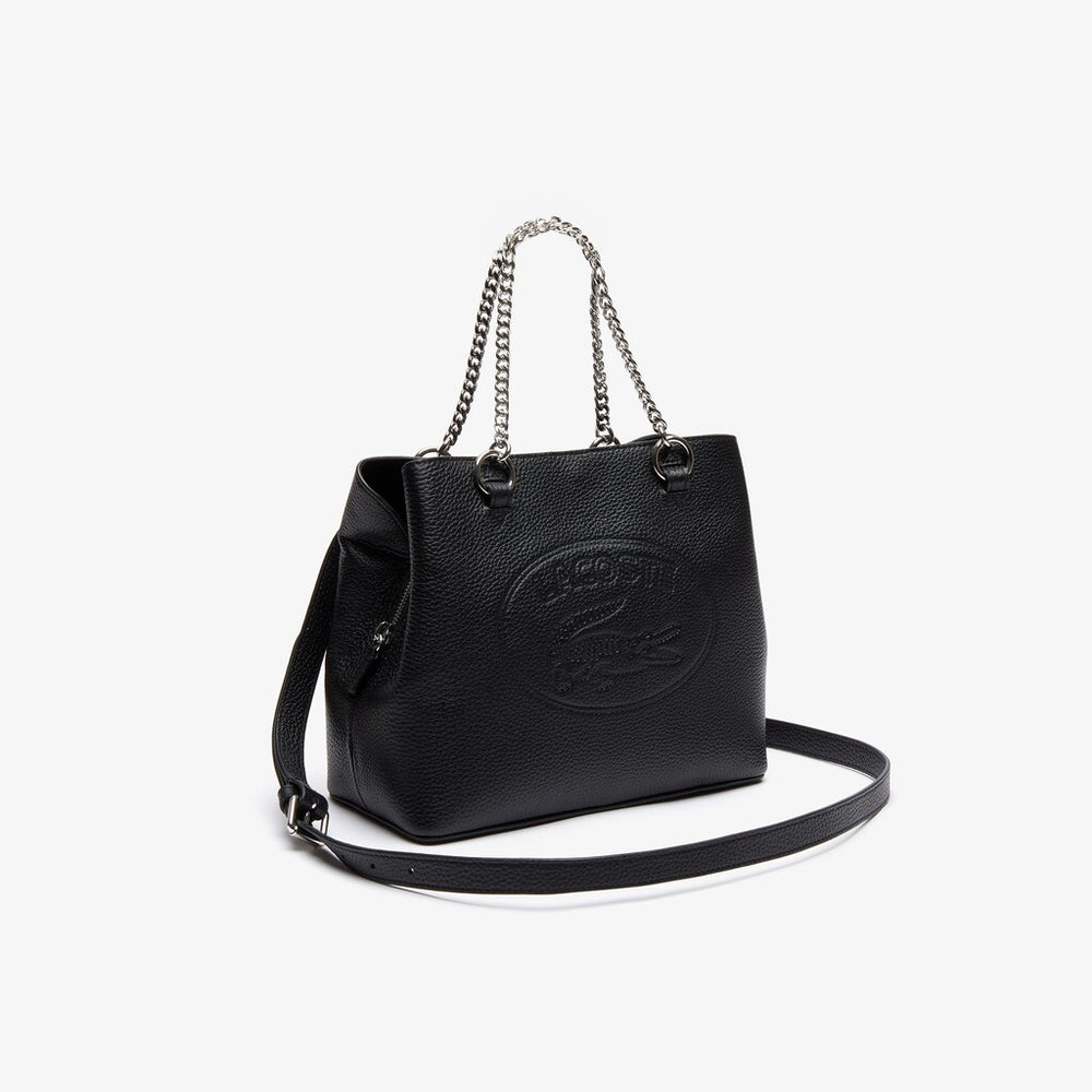 Women's Croco Crew Grained Leather Bucket Bag / Lacoste