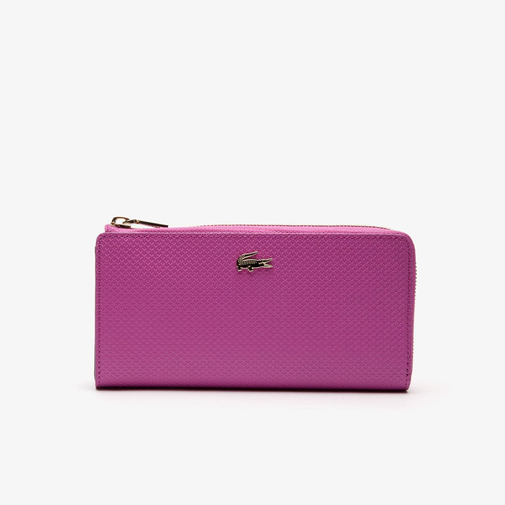 Women's Chantaco Piqué Leather 8-Card Zip Wallet / Lacoste