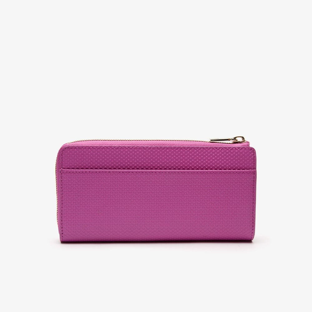 Women's Chantaco Piqué Leather 8-Card Zip Wallet / Lacoste