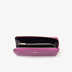 Women's Chantaco Piqué Leather 8-Card Zip Wallet / Lacoste