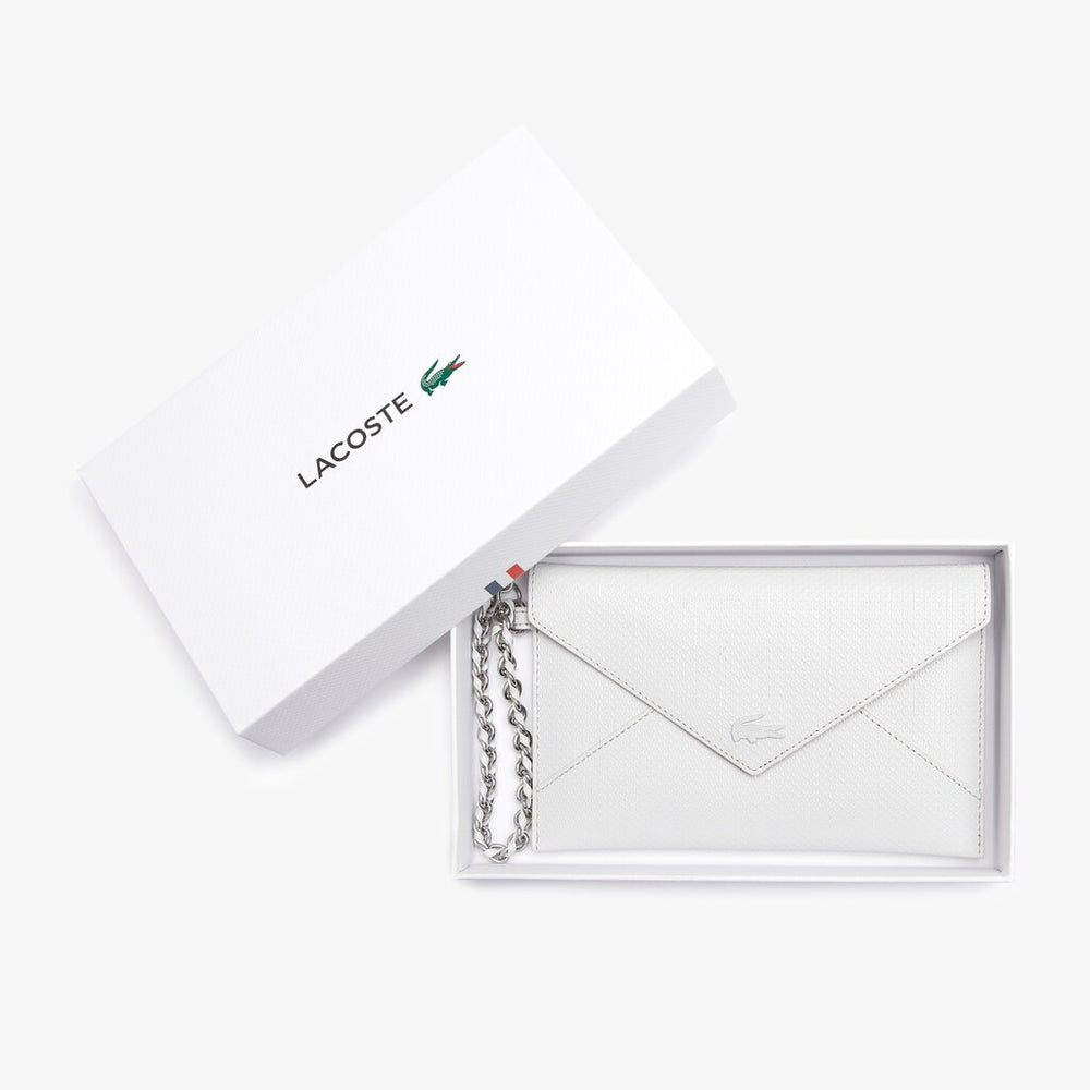 Women's Chantaco Chain Leather Envelope Wallet / Lacoste