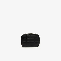 Women's Croco Crew Quilted Leather Zippered Shoulder Bag / Lacoste