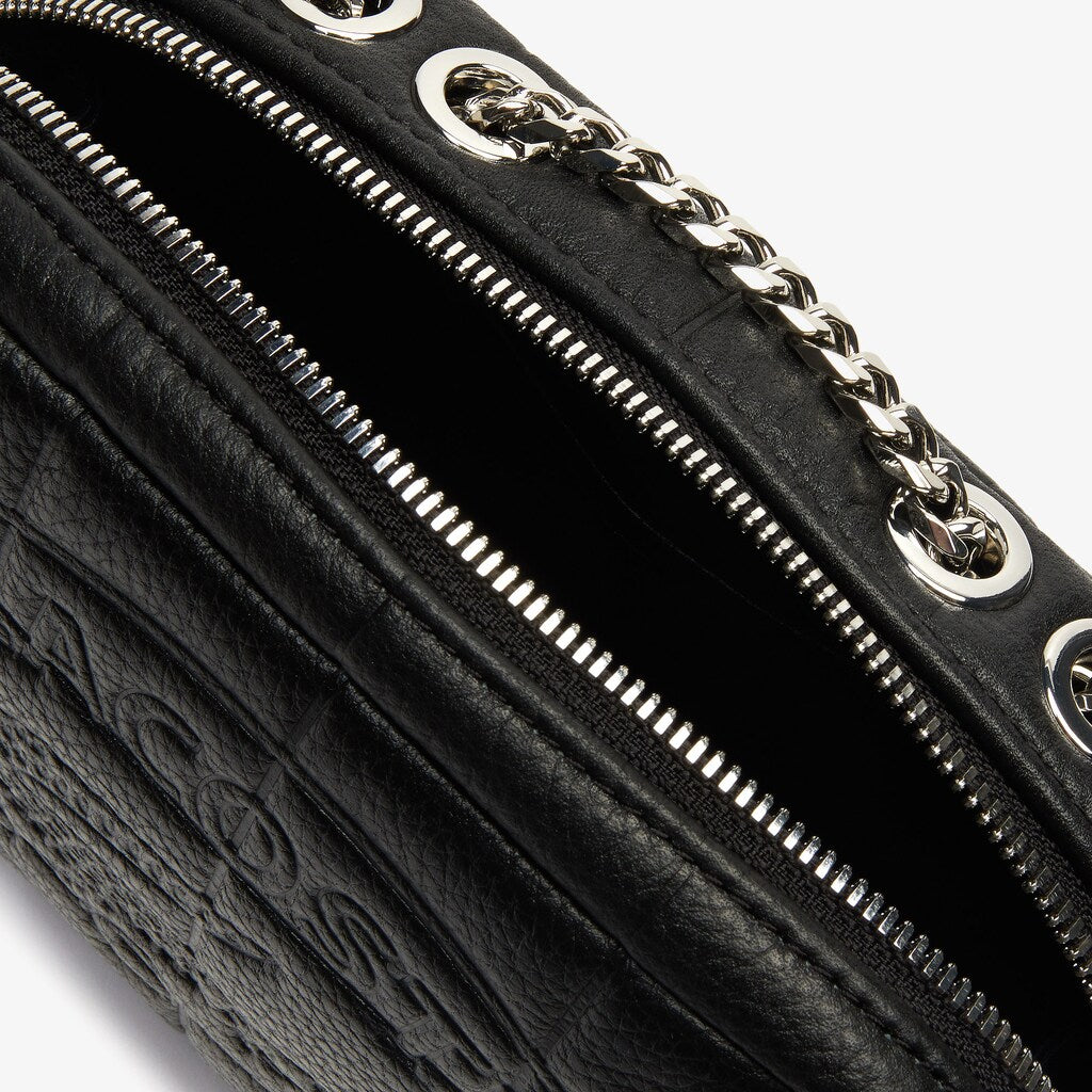 Women's Croco Crew Quilted Leather Zippered Shoulder Bag / Lacoste