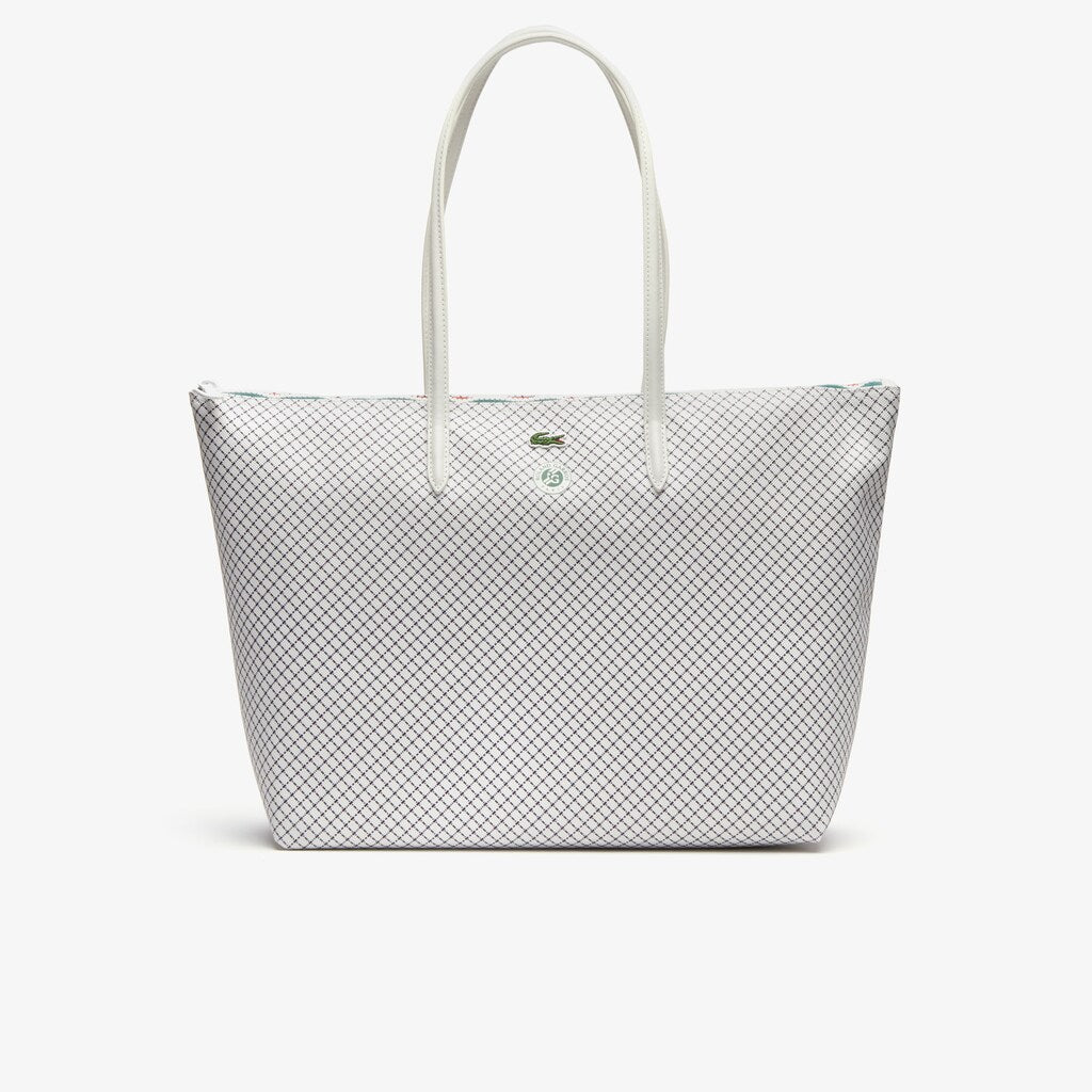 Women's Roland Garros Panama Hat Print Zippered Tote / Lacoste