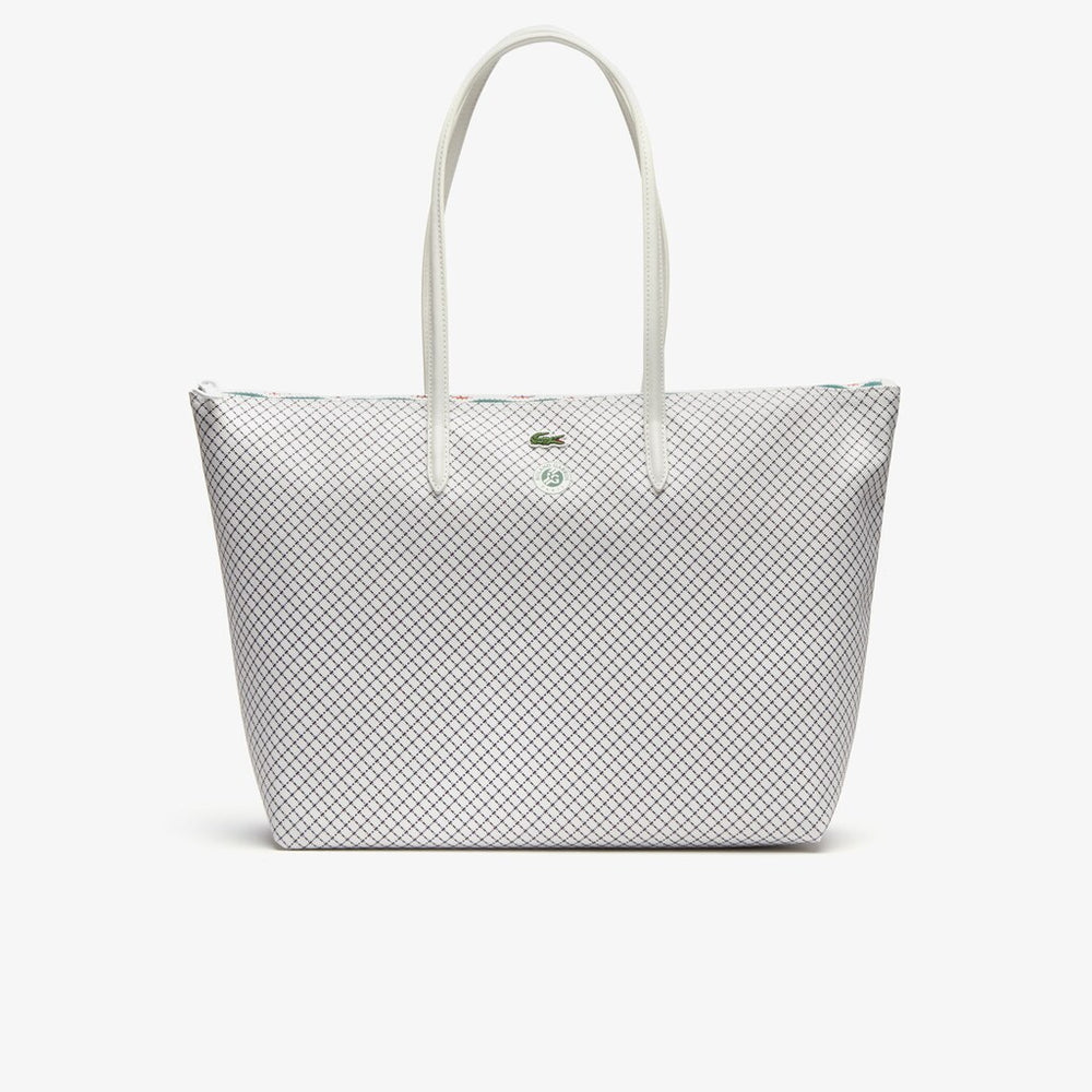 Women's Roland Garros Panama Hat Print Zippered Tote / Lacoste