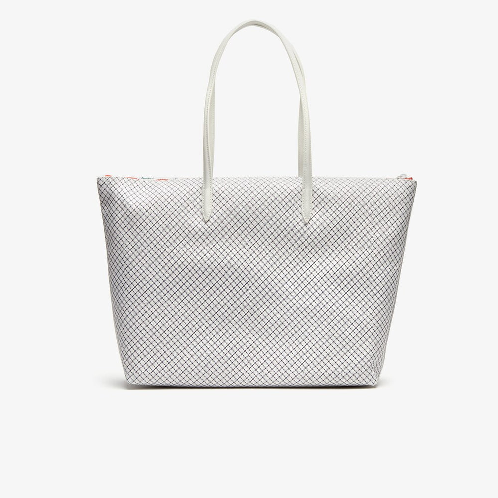 Women's Roland Garros Panama Hat Print Zippered Tote / Lacoste