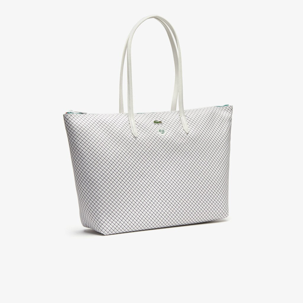 Women's Roland Garros Panama Hat Print Zippered Tote / Lacoste