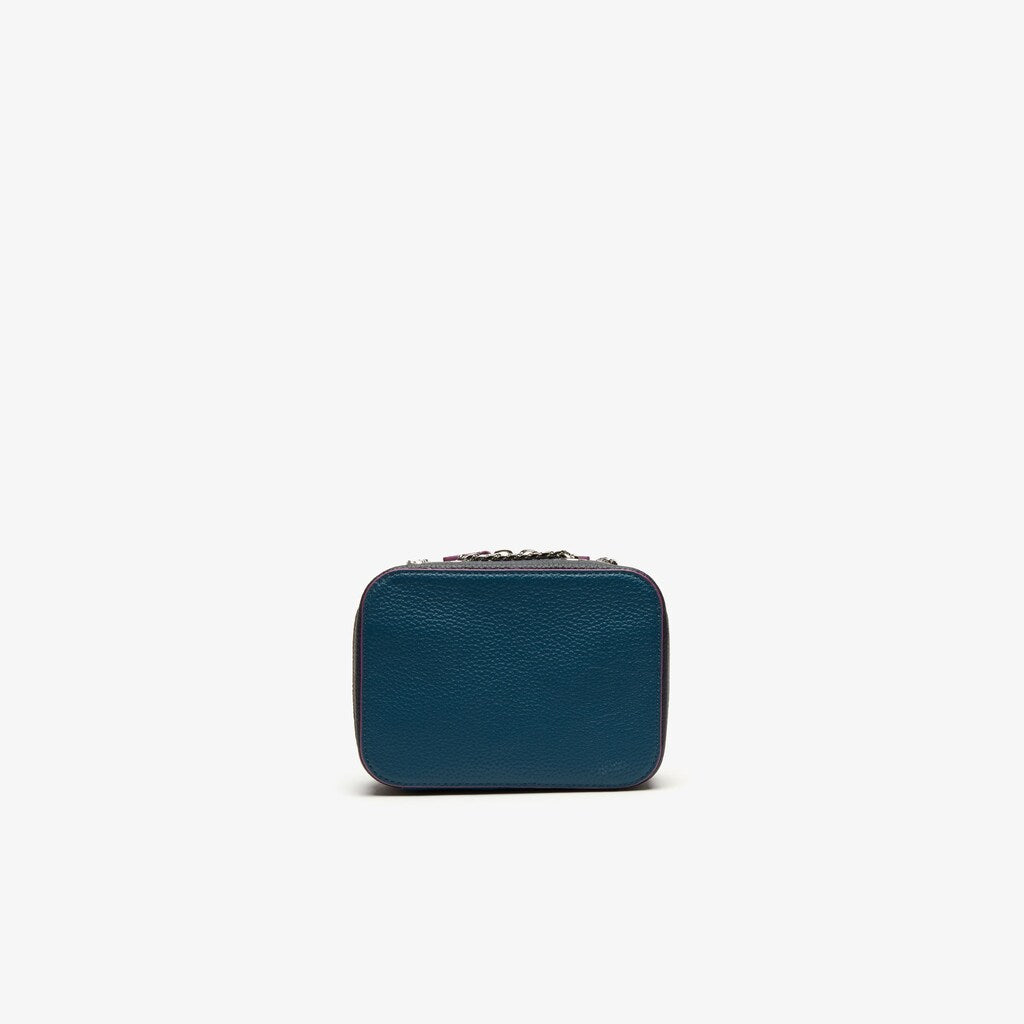 Women's Croco Crew Tricolour Leather Zippered Shoulder Bag / Lacoste