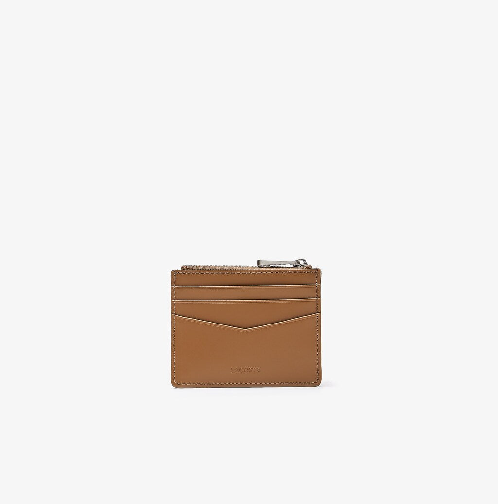 Men's Chantaco Matte Piqué Leather Zip 6 Card Holder / Lacoste