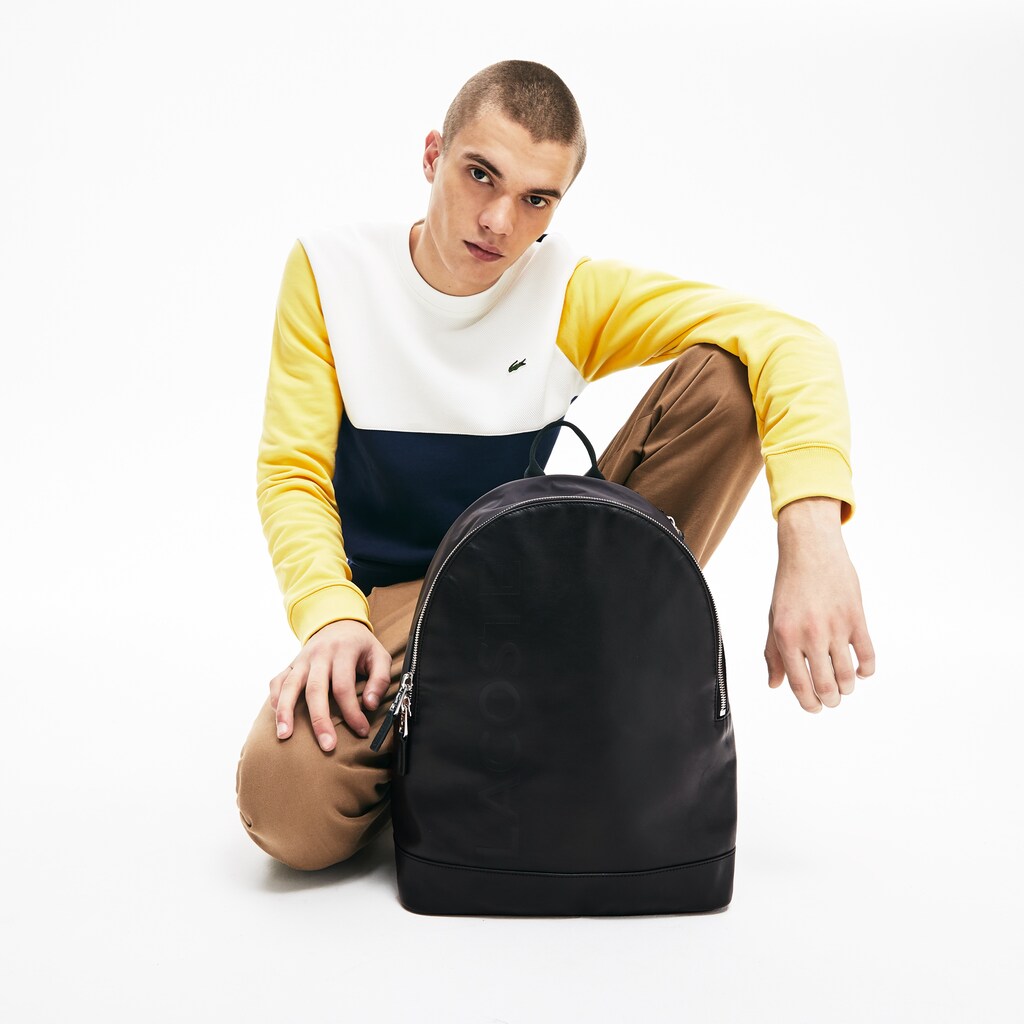 Men's L.12.12 Signature Leather Zip Backpack / Lacoste
