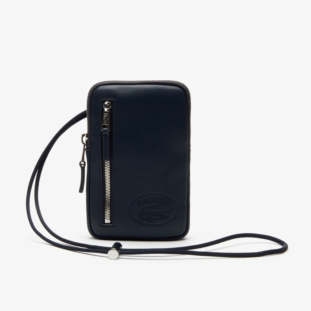 Men's L.12.12 Neck Strap Leather Mini Flat Bag / Lacoste