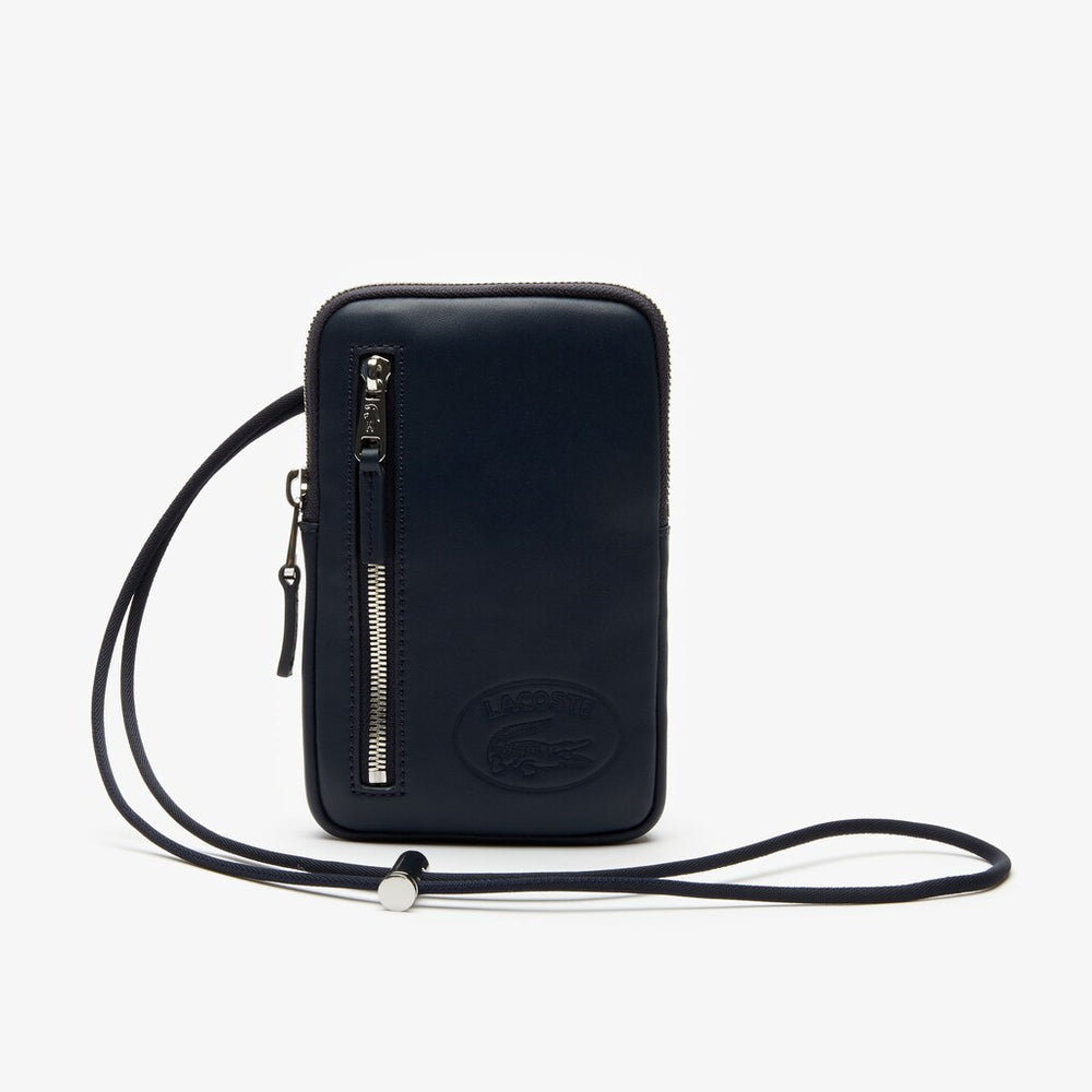 Men's L.12.12 Neck Strap Leather Mini Flat Bag / Lacoste