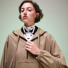 Unisex Fashion Show Hooded Solid Virgin Wool Jacket / Lacoste