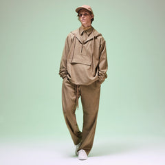 Unisex Fashion Show Hooded Solid Virgin Wool Jacket / Lacoste