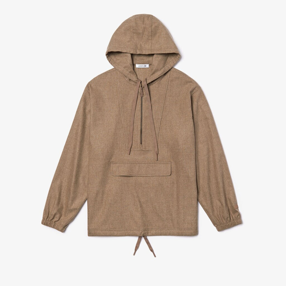 Unisex Fashion Show Hooded Solid Virgin Wool Jacket / Lacoste