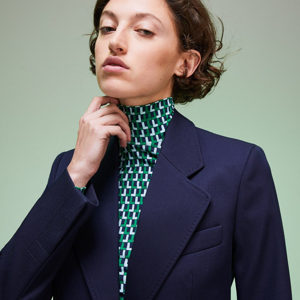 Women's Fashion Show Solid Wool Blend Blazer / Lacoste