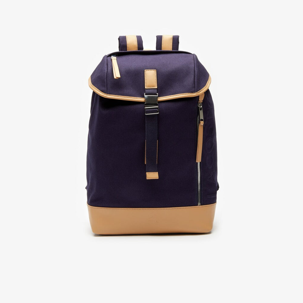 Men's Leather Finishes Cotton Flap Backpack / Lacoste