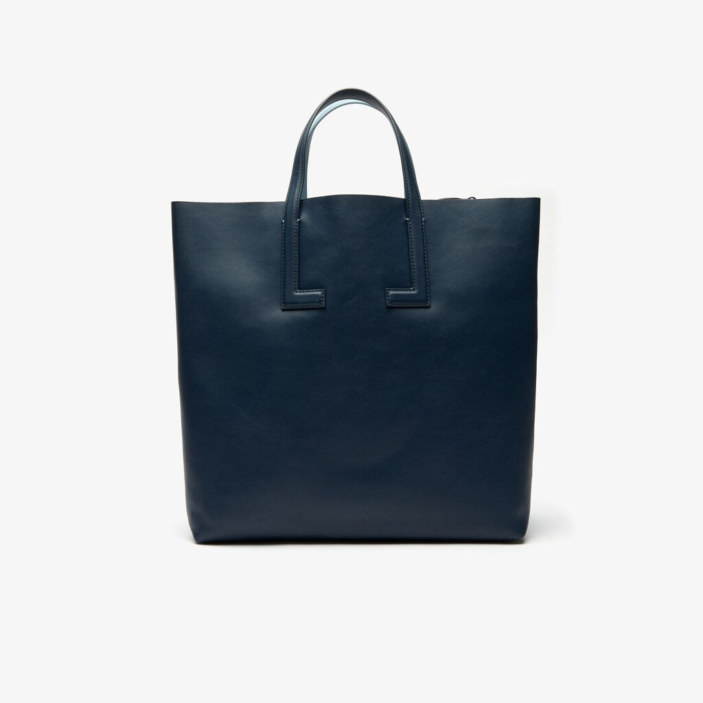 Women's Reversible Leather Tote Bag with Detachable Strap / Lacoste