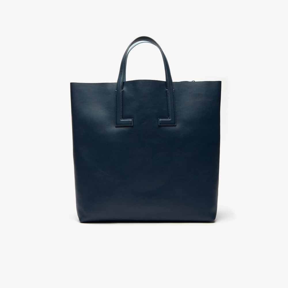 Women's Reversible Leather Tote Bag with Detachable Strap / Lacoste