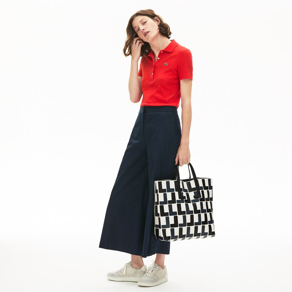 Women's Fashion Show Monogram Leather Double Tote / Lacoste