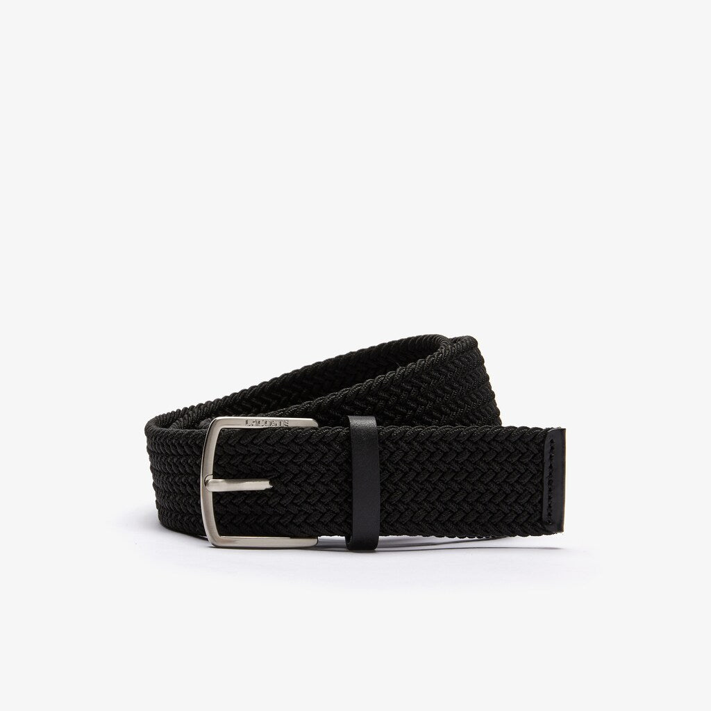 Men's Lacoste Engraved Buckle Stretch Knitted Belt / Lacoste