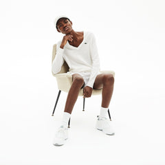Women's Solid Cotton V-Neck Sweater / Lacoste