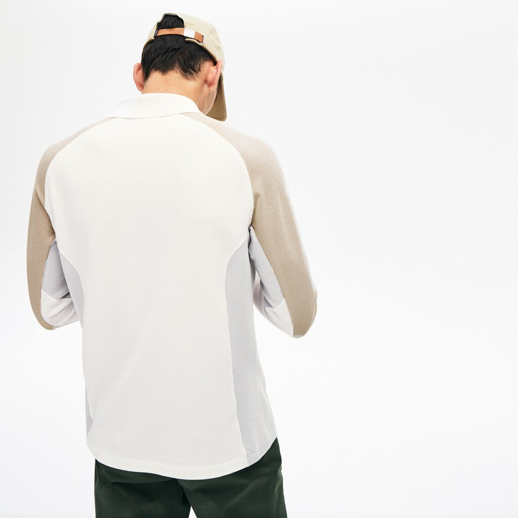 Men's Long-Sleeved Colorblock Piqué Polo Shirt / Lacoste