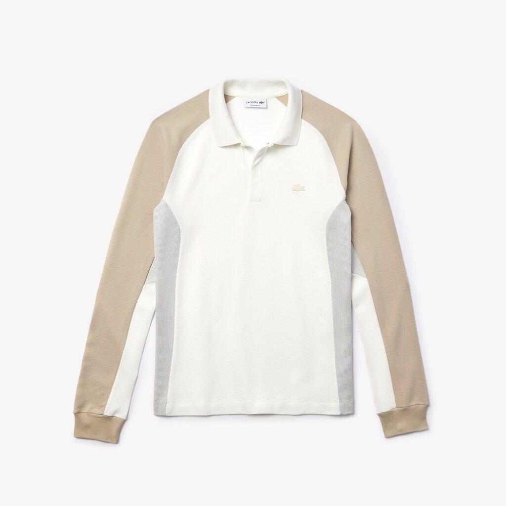Men's Long-Sleeved Colorblock Piqué Polo Shirt / Lacoste