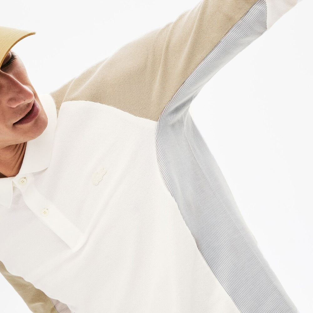 Men's Long-Sleeved Colorblock Piqué Polo Shirt / Lacoste