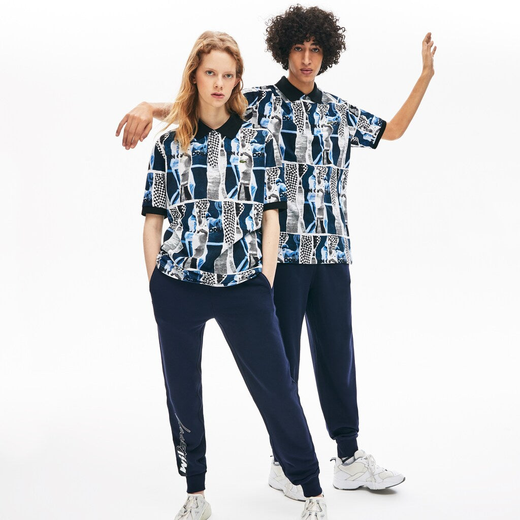 Unisex LIVE Loose Fit Graphic Print Cotton Polo Shirt / Lacoste