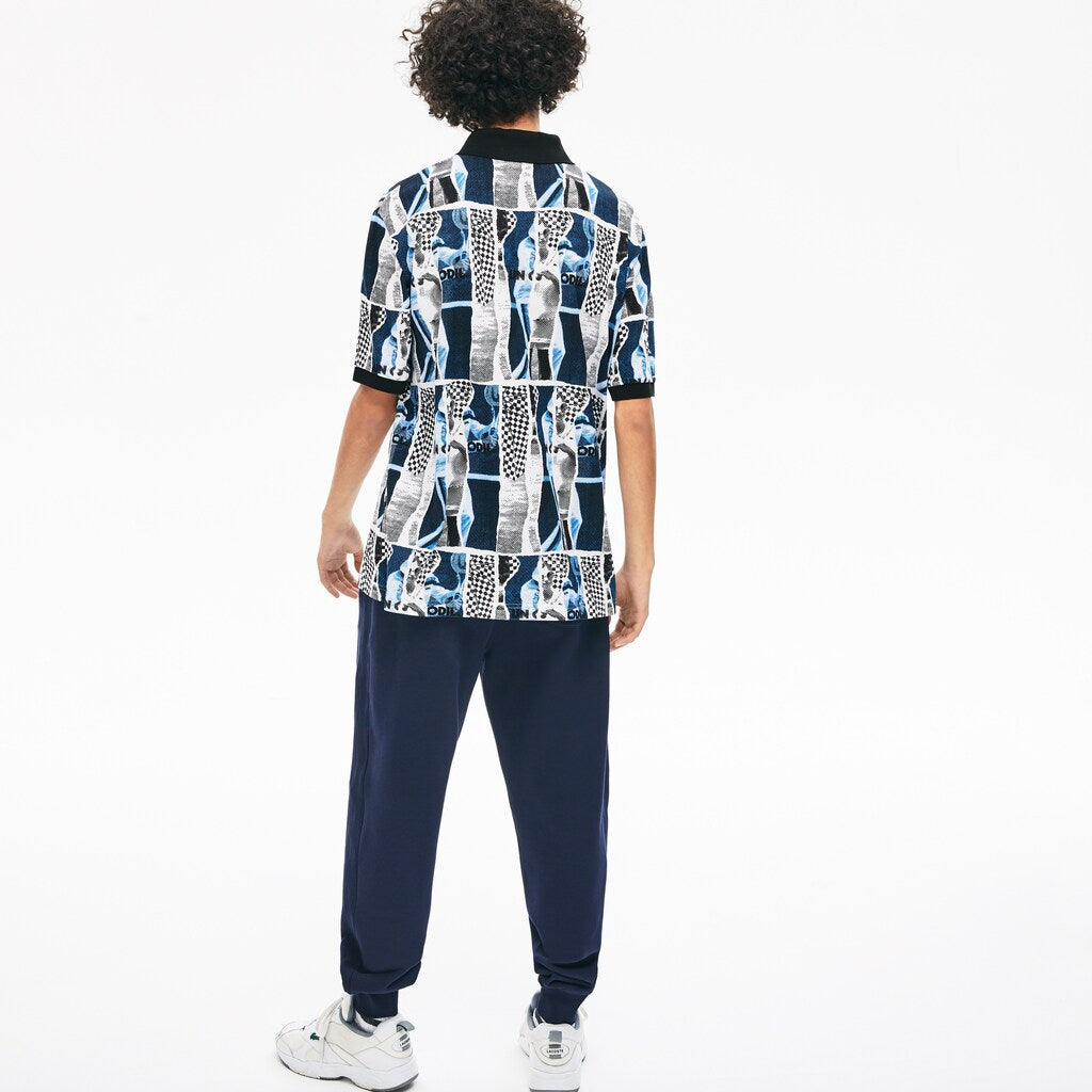 Unisex LIVE Loose Fit Graphic Print Cotton Polo Shirt / Lacoste