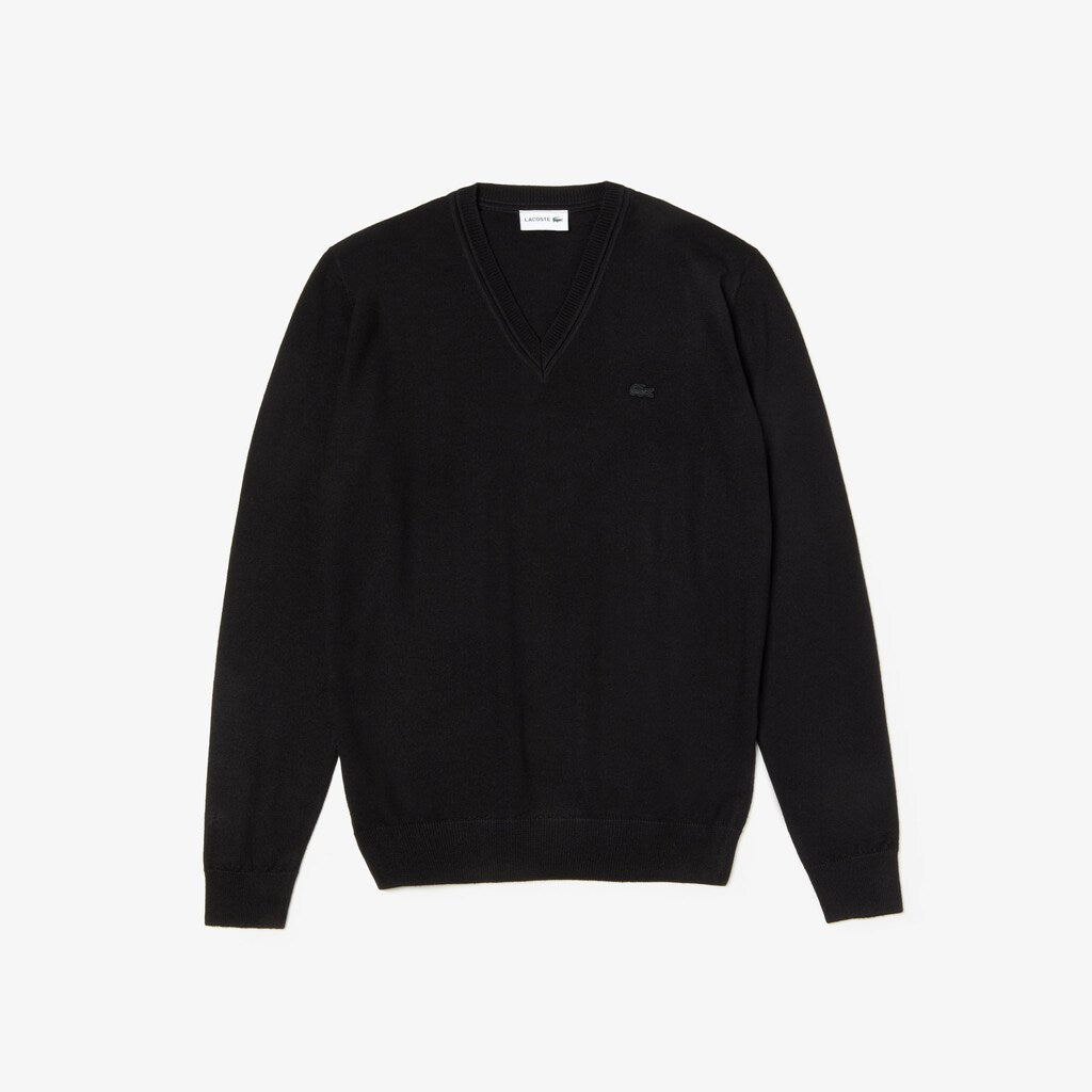 Men's V-neck Wool Jersey Sweater / Lacoste