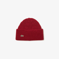 Men's Turned Edge Ribbed Wool Beanie / Lacoste